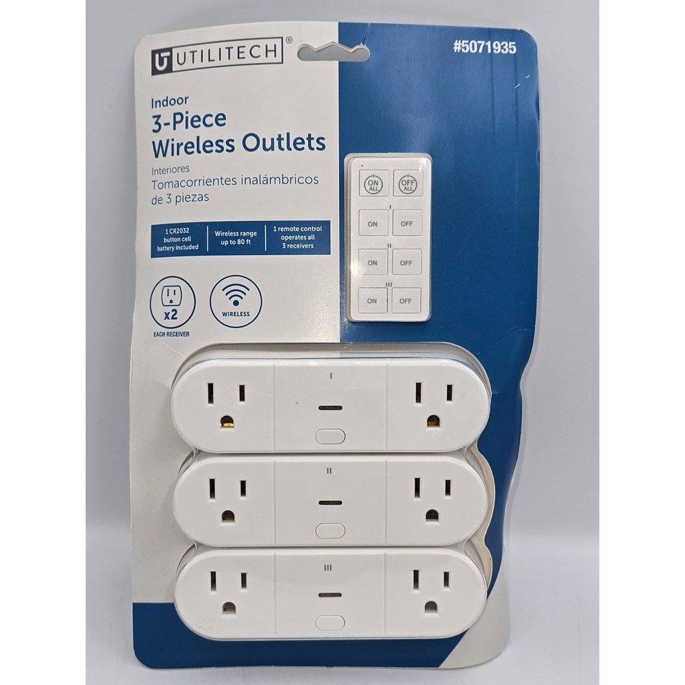 Utilitech 15-Amp Decorator Outlet, White 3-Pack